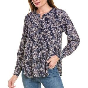 Splendid Alessandra Button Down Paisley Silk Shirt Sz M New